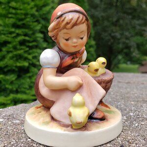 M J Hummel - Titled "Chick Girl" - Vintage Porcelain Figurine